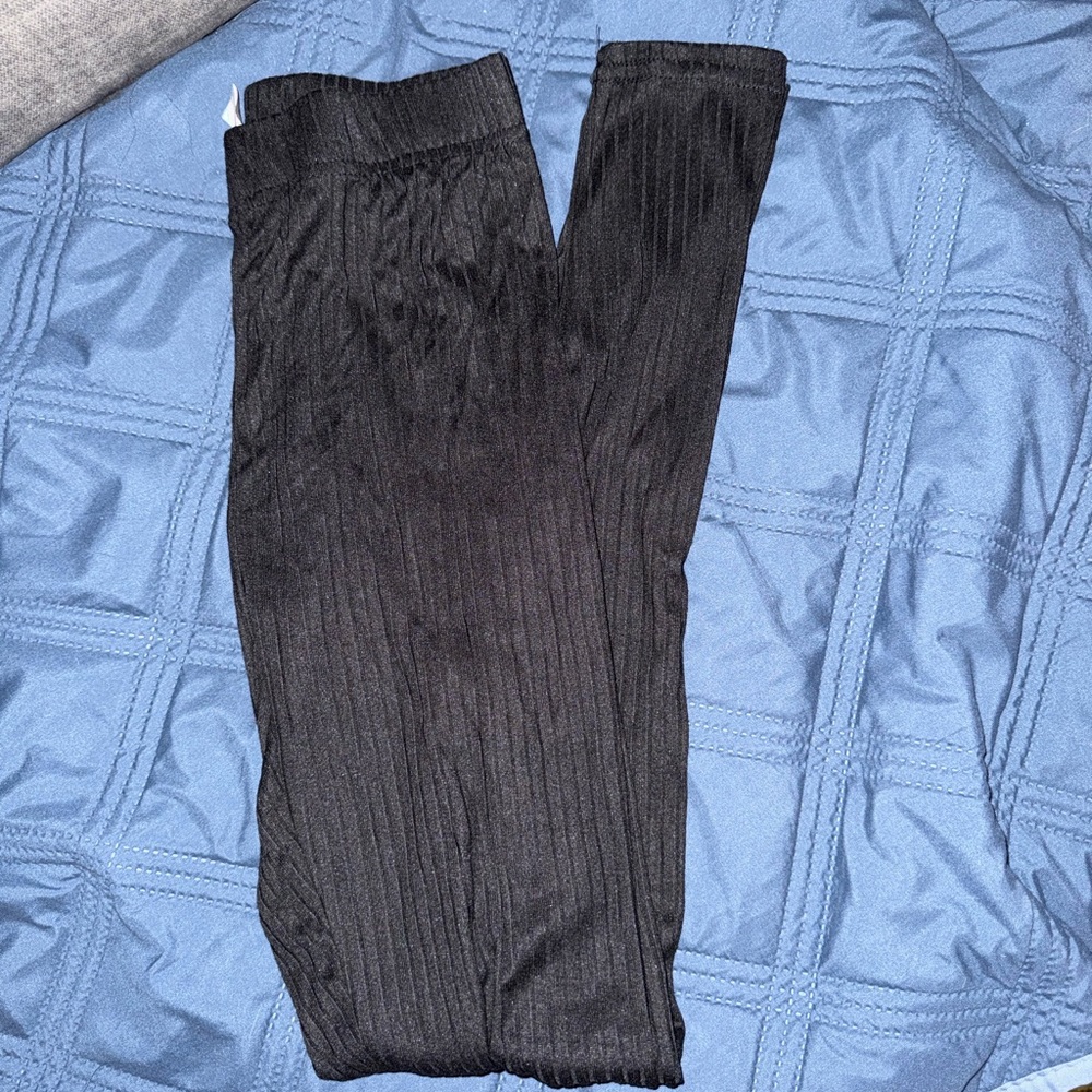 SHEIN Black Ribbed Leggings